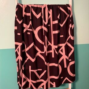 SHEIN Pink and Black Geometric A-Line Skirt